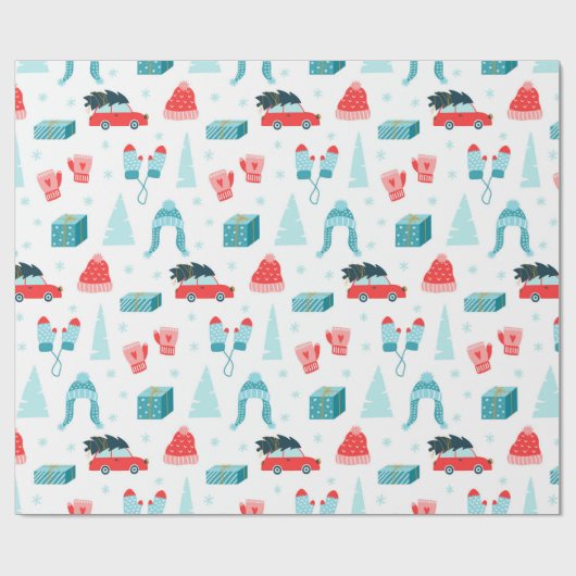 Moderne winter kerst | FEESTDAGEN Cadeaupapier (Vlak)