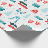 Moderne winter kerst | FEESTDAGEN Cadeaupapier (Hoek)