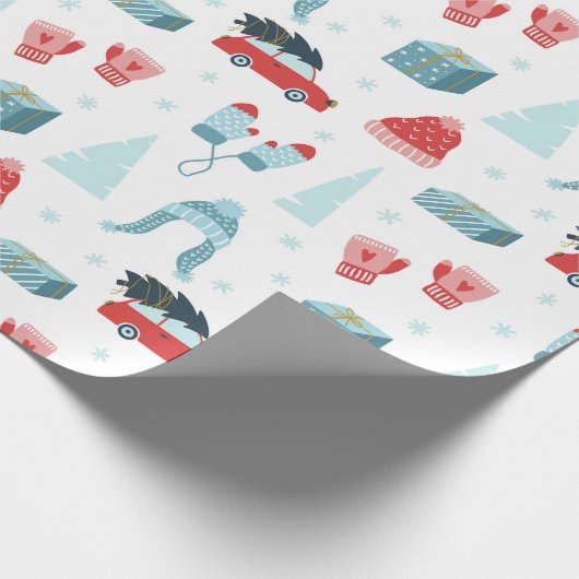 Moderne winter kerst | FEESTDAGEN Cadeaupapier (Hoek)