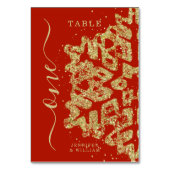 Moderne Winter Kerstvakantie bruiloft Gold Red Kaart (Voorkant)