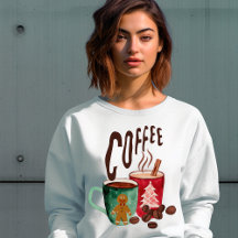 Moderne winter koffie gemberbrood vrouwen sweatshi
