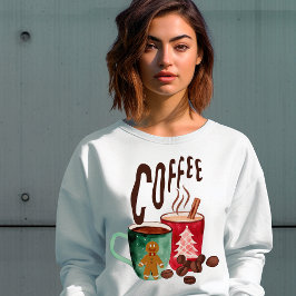 Moderne winter koffie gemberbrood vrouwen sweatshi trui
