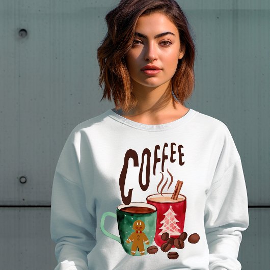 Moderne winter koffie gemberbrood vrouwen sweatshi trui
