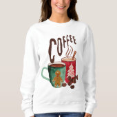 Moderne winter koffie gemberbrood vrouwen sweatshi trui (Voorkant)