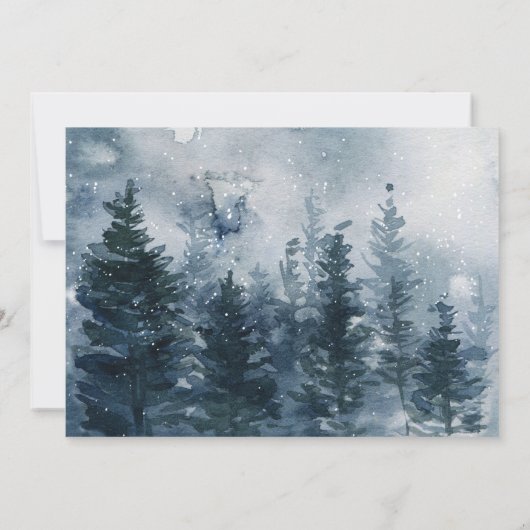 Moderne Winter Onederland Woodland Forest Verjaard Kaart (Achterkant)