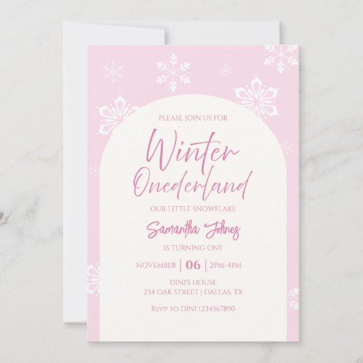 Moderne Winter Onze kleine sneeuwvlok 1e verjaarda Kaart (Voorkant)