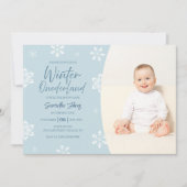 Moderne Winter Onze kleine sneeuwvlok 1e verjaarda Kaart (Voorkant)