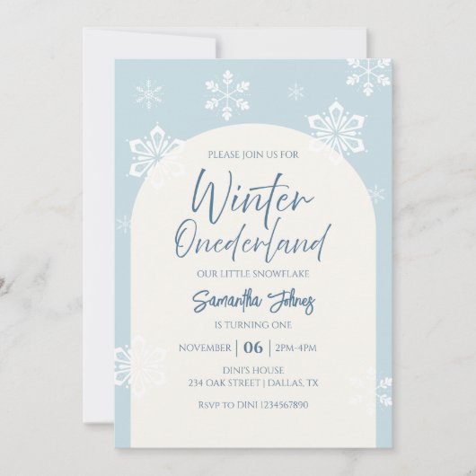 Moderne Winter Onze kleine sneeuwvlok 1e verjaarda Kaart (Voorkant)