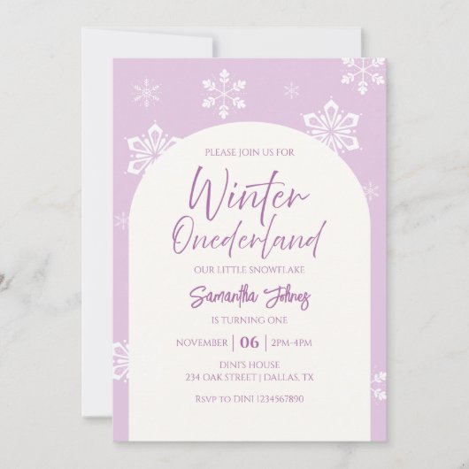 Moderne Winter Onze kleine sneeuwvlok 1e verjaarda Kaart (Voorkant)