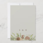 Moderne Winter Pine Beige Elegante bruiloft Kaart (Achterkant)