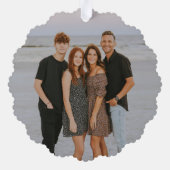 Moderne Winter Pine Branch & Berries Foto Ornament Kaart (Achterkant)