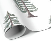 Moderne Winter Pine Groene Boom Kerst wrap Cadeaupapier (Rol Hoek)
