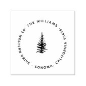 Moderne Winter Pine Tree Retouradres Zelfinkkend Zelfinktende Stempel (Design)