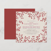 Moderne Winter Red Berry 19e Verjaardagsfeest Kaart (Voorkant / Achterkant)