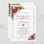 Moderne Winter Rood Witte Poinsettia Gouden Bruilo Kaart (Voorkant / Achterkant)
