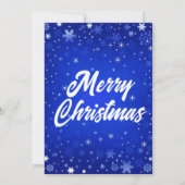 Moderne winter sneeuwvlok blauw wit kerstfeest kaart (Achterkant)