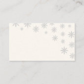 Moderne Winter Sneeuwvlok boeken voor Baby shower Informatiekaartje (Achterkant)