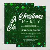 Moderne winter sneeuwvlok groen wit Kerstmis Kaart (Voorkant / Achterkant)