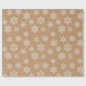 Moderne Winter Sneeuwvlok Kraft Brown Vakantie Cadeaupapier (Vlak)