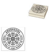Moderne winter sneeuwvlok retouradres rubberstempel (Gestempeld)