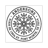 Moderne winter sneeuwvlok retouradres rubberstempel (Afrduk)