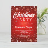 Moderne winter sneeuwvlok rood wit kerstfeest kaart (Staand voorkant)