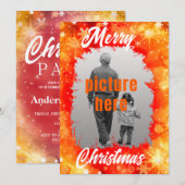 Moderne winter sneeuwvlok Vrolijk kerstfeest Kaart (Voorkant / Achterkant)