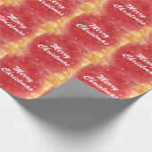 Moderne winter sneeuwvlok Vrolijk kerstrood Cadeaupapier (Hoek)