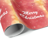 Moderne winter sneeuwvlok Vrolijk kerstrood Cadeaupapier (Rol Hoek)