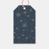 Moderne Winter Sneeuwvlokken Foto Marine Blauwe Ke Cadeaulabel (Achterkant)