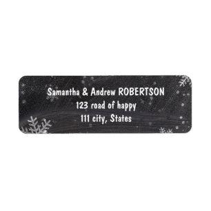 Moderne winter sneeuwvlokken krijtbord bruiloft etiket