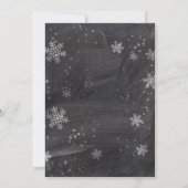 Moderne winter sneeuwvlokken krijtbord bruiloft kaart (Achterkant)