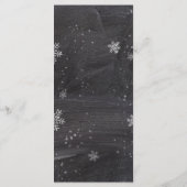 Moderne winter sneeuwvlokken krijtbord bruiloft me menu (Achterkant)
