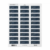 Moderne Winter Sneeuwvlokken Marine Blue Holiday Etiket (Full Sheet)
