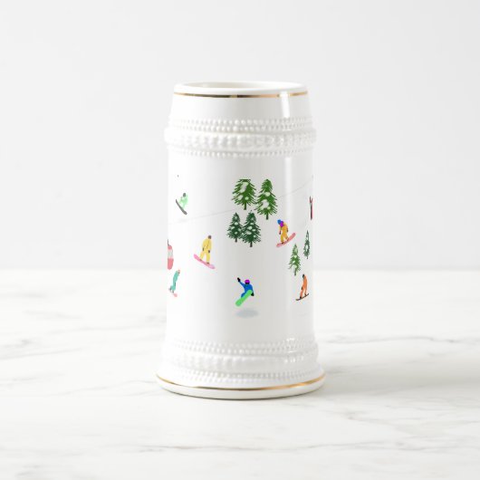 Moderne winter snowboarder snowboarden bierpul (Center)