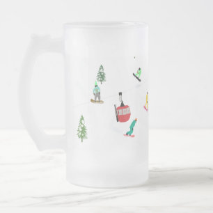 Moderne winter snowboarder snowboarden matglas bierpul
