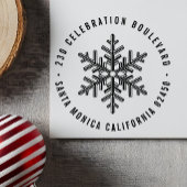 Moderne Winter Snowflake Terugkeeradres Rubberstempel