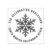 Moderne Winter Snowflake Terugkeeradres Rubberstempel (Afrduk)