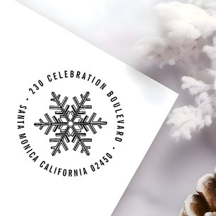 Moderne Winter Snowflake Terugkeeradres Zelfinktende Stempel