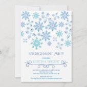 Moderne Winter Snowflakes Engagement Party Kaart (Voorkant)