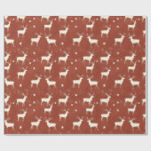 Moderne Winter Stag Rood Cadeaupapier (Vlak)