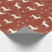 Moderne Winter Stag Rood Cadeaupapier (Hoek)