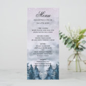 Moderne Winter Waterverf Bos Blauw Menu (Staand voorkant)