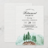 Moderne Winter Waterverf Bos Groen Natuur Uitnodig Kaart (Voorkant / Achterkant)