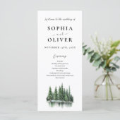 Moderne Winter Waterverf Bos Trouwprogramma (Staand voorkant)