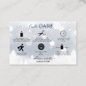 Moderne Winter White en Silver Snow Candle Care Visitekaartje (Voorkant)