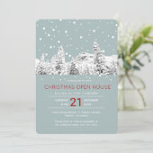 Moderne winter wonderland Kerstmis open huis Kaart (Staand voorkant)