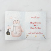 Moderne Winter Wonderland Sneeuwman Vrolijk Kerstf Feestdagen Kaart (Binnen)