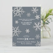 Moderne Winter wonderland sneeuwvlokken jurk zoet  Kaart (Staand voorkant)