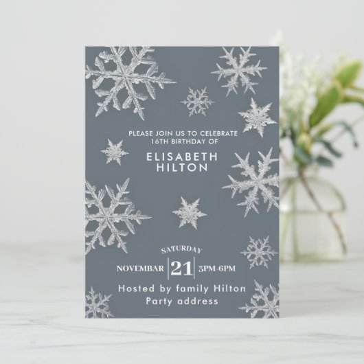 Moderne Winter wonderland sneeuwvlokken jurk zoet  Kaart (Staand voorkant)